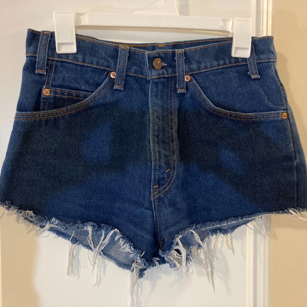 Vintage Orange Tab Levis cutoff jean denim shorts - 20508-0914 - W 32 L 30